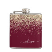 ブルゴーニュ金ゴールドグリッターガーリーモノグラムグラム フラスク (正面)