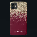 ブルゴーニュ金ゴールドグリッターガーリーモノグラムグラム iPhone 11 ケース<br><div class="desc">金ゴールドとブルゴーニュフェイクスパークルとドリッピンググリッターブラッシュメタルモノグラムの名前とイニシャル電話。これは、最高の甘い16歳の誕生日、結婚ブライダルシャワー、記念日、赤ちゃんシャワーまたはバチェロレッテギフトを作る誰かがグラームの豪華さとシックなスタイルを愛する。</div>