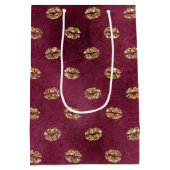 ブルゴーニュ金ゴールドグリッターキスリップ ミディアムペーパーバッグ (裏面)