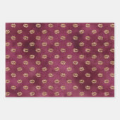 ブルゴーニュ金ゴールドグリッターキスリップ ラッピングペーパーシート (正面)