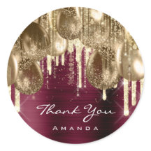 ブルゴーニュ金ゴールドグリッターバルーン結婚ドリップ