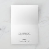 ブルゴーニュ金ゴールドグリッター書結婚の折り畳み サンキューカード (内部)