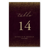 ブルゴーニュ金ゴールドグリッター書道金ゴールド結婚ズ テーブルナンバー (正面)