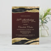 ブルゴーニュ金ゴールドグリッター30歳パーティー 招待状 (スタンド正面)