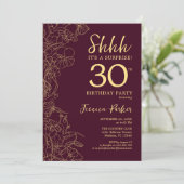 ブルゴーニュ金ゴールドサプライズ30歳の誕生日 招待状 (スタンド正面)