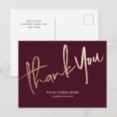 ブルゴーニュ金ゴールドサンキューエレガントユニバーサル ポストカード (正面/裏面)