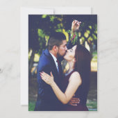 ブルゴーニュ金ゴールドシンプルフローラ我々は写真結婚の 招待状 (裏面)