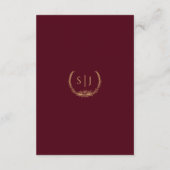 ブルゴーニュ金ゴールドシンプルフローラ結婚詳細 エンクロージャーカード (裏面)