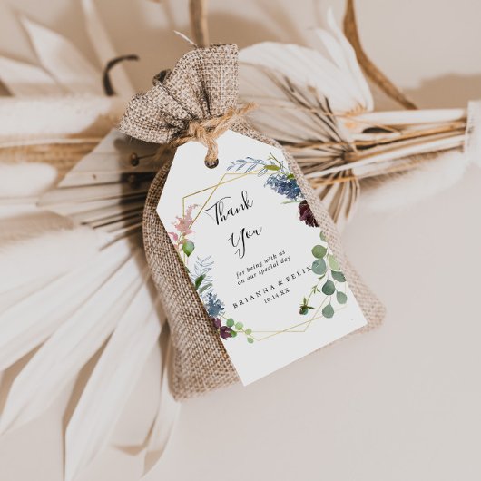 ブルゴーニュ金ゴールドジオメト結婚リの感謝 ギフトタグ