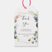 ブルゴーニュ金ゴールドジオメト結婚リの感謝 ギフトタグ (正面)