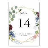 ブルゴーニュ金ゴールドジオメト結婚リ テーブルナンバー (裏面)