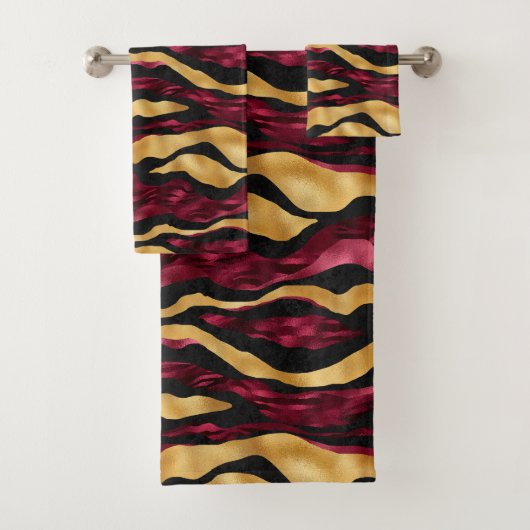 ブルゴーニュ金ゴールドタイル模様 バスタオルセット (インサイチュ)