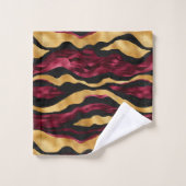 ブルゴーニュ金ゴールドタイル模様 バスタオルセット (ウォッシュタオル)