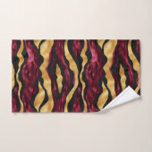 ブルゴーニュ金ゴールドタイル模様 バスタオルセット (ハンドタオル)