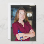 ブルゴーニュ金ゴールドナースRN写真卒業パーティー 招待状 (裏面)