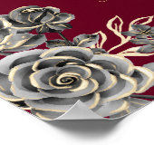 ブルゴーニュ金ゴールドバラフローラ結婚徴候 ポスター (角)