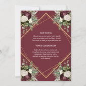 ブルゴーニュ金ゴールドバラ植物性フローラ開花 招待状 (裏面)