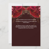 ブルゴーニュ金ゴールドバラ水彩ブライダルシャワーシック 招待状 (裏面)