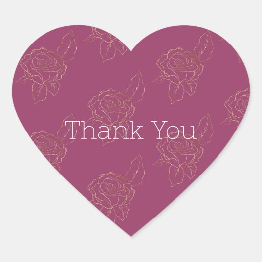 ブルゴーニュ金ゴールドバラ ハートシール (正面)