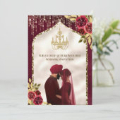 ブルゴーニュ金ゴールドフローラアナンドKarajシーク結婚ズ 招待状 (スタンド正面)