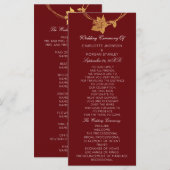 ブルゴーニュ金ゴールドフローライベント結婚式 プログラムマルーン1 プログラム (正面/裏面)