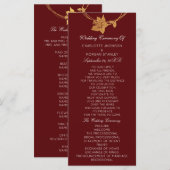 ブルゴーニュ金ゴールドフローライベント結婚式 プログラムマルーン プログラム (正面/裏面)