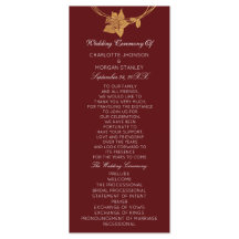 ブルゴーニュ金ゴールドフローライベント結婚式 プログラムマルーン