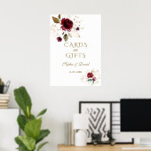 ブルゴーニュ金ゴールドフローラカード&ギフト結婚ズ ポスター (ホームオフィス)