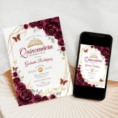 ブルゴーニュ金ゴールドフローラキンセアニェラ 招待状