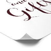 ブルゴーニュ金ゴールドフローラグリッターカードとギフト ポスター (角)