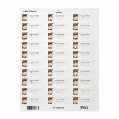 ブルゴーニュ金ゴールドフローラグリッター差出人住所ラベル ラベル (フルシート)