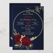 ブルゴーニュ金ゴールドフローラサークル 招待状 (正面/裏面)