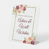 ブルゴーニュ金ゴールドフローラシック秋結婚アドバイス 台座サイン (正面)