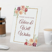 ブルゴーニュ金ゴールドフローラシック秋結婚アドバイス 台座サイン (インサイチュ)