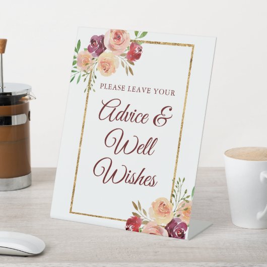 ブルゴーニュ金ゴールドフローラシック秋結婚アドバイス 台座サイン (インサイチュ)