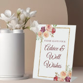 ブルゴーニュ金ゴールドフローラシック秋結婚アドバイス 台座サイン