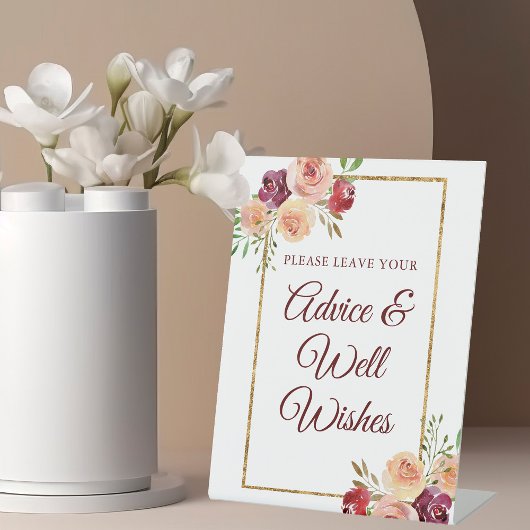 ブルゴーニュ金ゴールドフローラシック秋結婚アドバイス 台座サイン