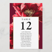 ブルゴーニュ金ゴールドフローラテーブル番号座席表 招待状 (裏面)