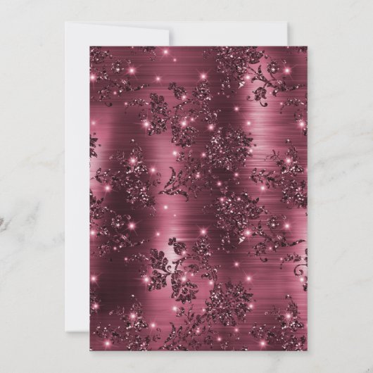 ブルゴーニュ金ゴールドフローラドレスバタフライキンセアニェラ 招待状 (裏面)