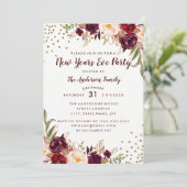 ブルゴーニュ金ゴールドフローラニューイヤーイブパーティー招待状 招待状 (スタンド正面)