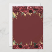 ブルゴーニュ金ゴールドフローラバタフライスウィート16 招待状 (裏面)