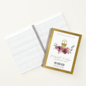 ブルゴーニュ金ゴールドフローラファースト聖餐式ゲストブック ノートブック (内部)