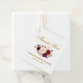 ブルゴーニュ金ゴールドフローラブライダルシャワーありがとう フェイバータグ (インサイチュ)