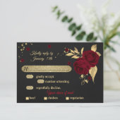 ブルゴーニュ金ゴールドフローラブラックフード 出欠カード (スタンド正面)