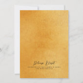 ブルゴーニュ金ゴールドフローラレスシックフォイルグリッター結婚ズI 招待状 (裏面)