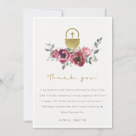 ブルゴーニュ金ゴールドフローラ初の聖餐式 サンキューカード