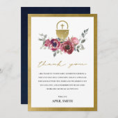ブルゴーニュ金ゴールドフローラ初の聖餐式 サンキューカード (正面/裏面)