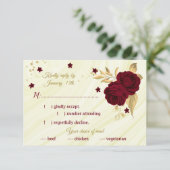 ブルゴーニュ金ゴールドフローラ大理石料理 出欠カード (スタンド正面)