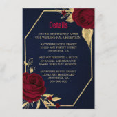 ブルゴーニュ金ゴールドフローラ幾何学海軍ブルー詳細 エンクロージャーカード (正面)