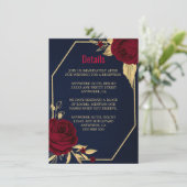 ブルゴーニュ金ゴールドフローラ幾何学海軍ブルー詳細 エンクロージャーカード (スタンド正面)